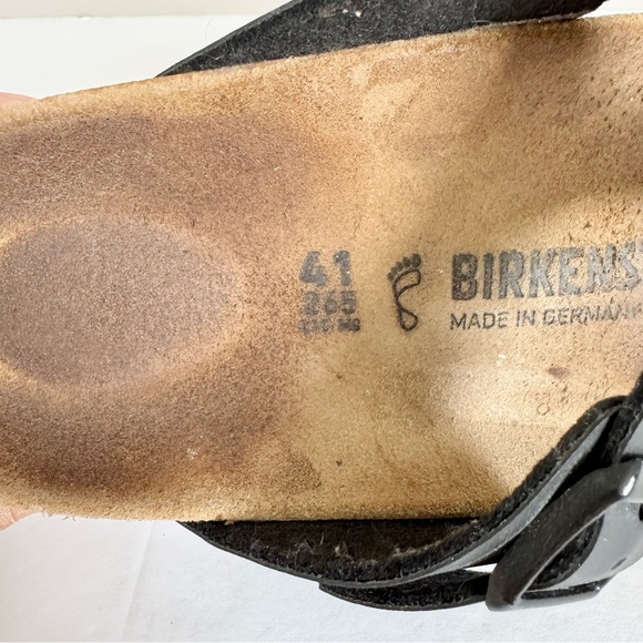 Birkenstock Gizeh Sandals Womens Size 41 Size 10-10.5 Black Birko-Flor T Strap - Picture 14 of 16
